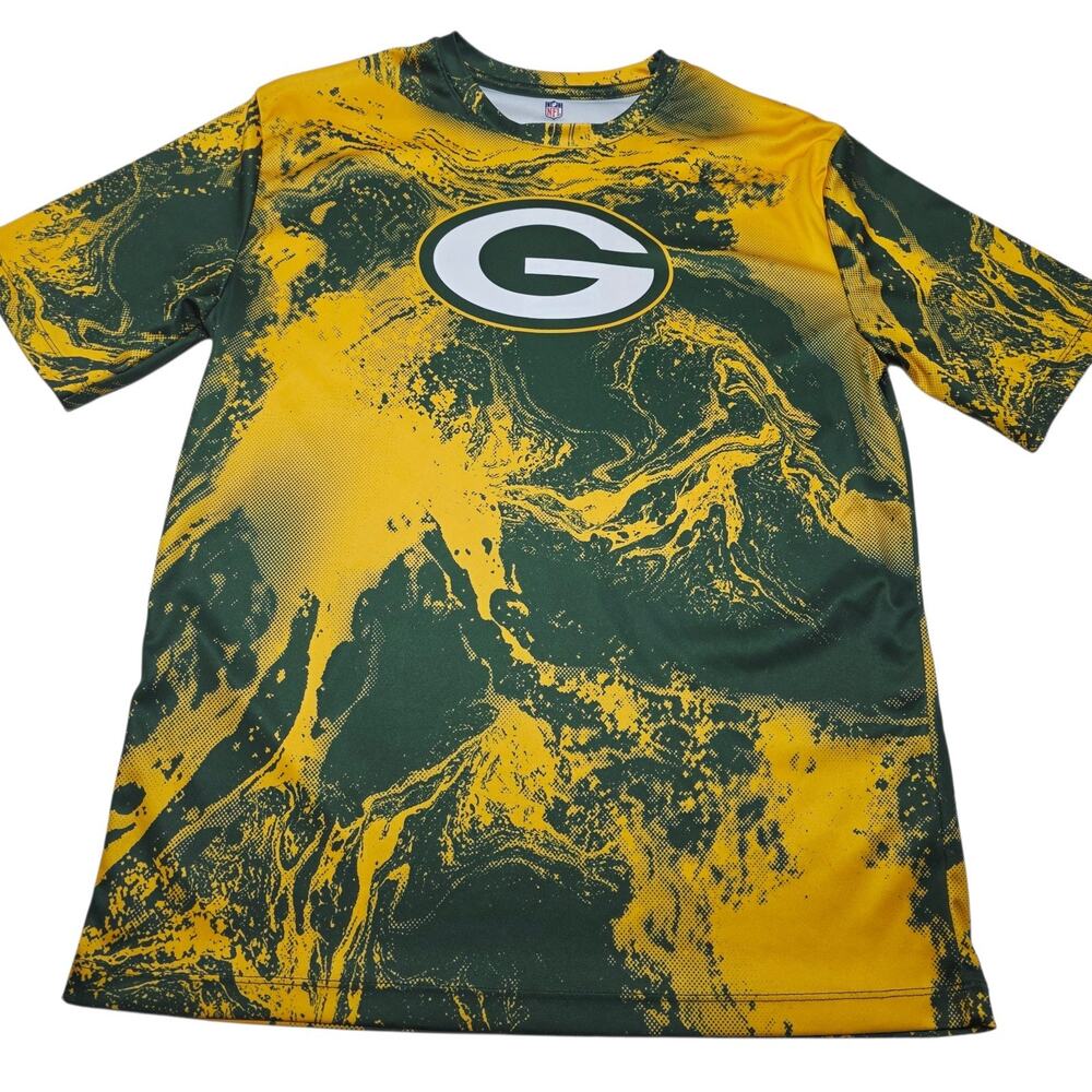 NFL Green Bay Packers Athletic Shirt Youth Size XL 18-20 Yellow Green